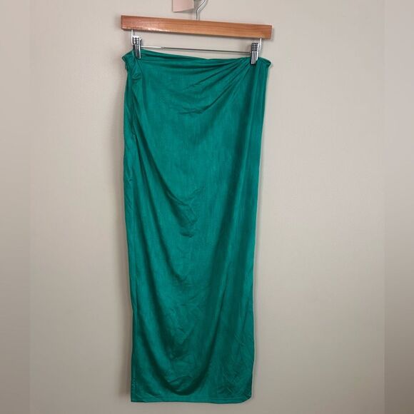 Revolve Superdown Teal Green Karolyna Maxi Slit Skirt Set Size Large - Picture 6 of 12
